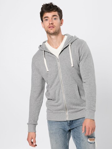 JACK & JONES Regular Fit Sweatjacke 'Holmen' in Grau: predná strana