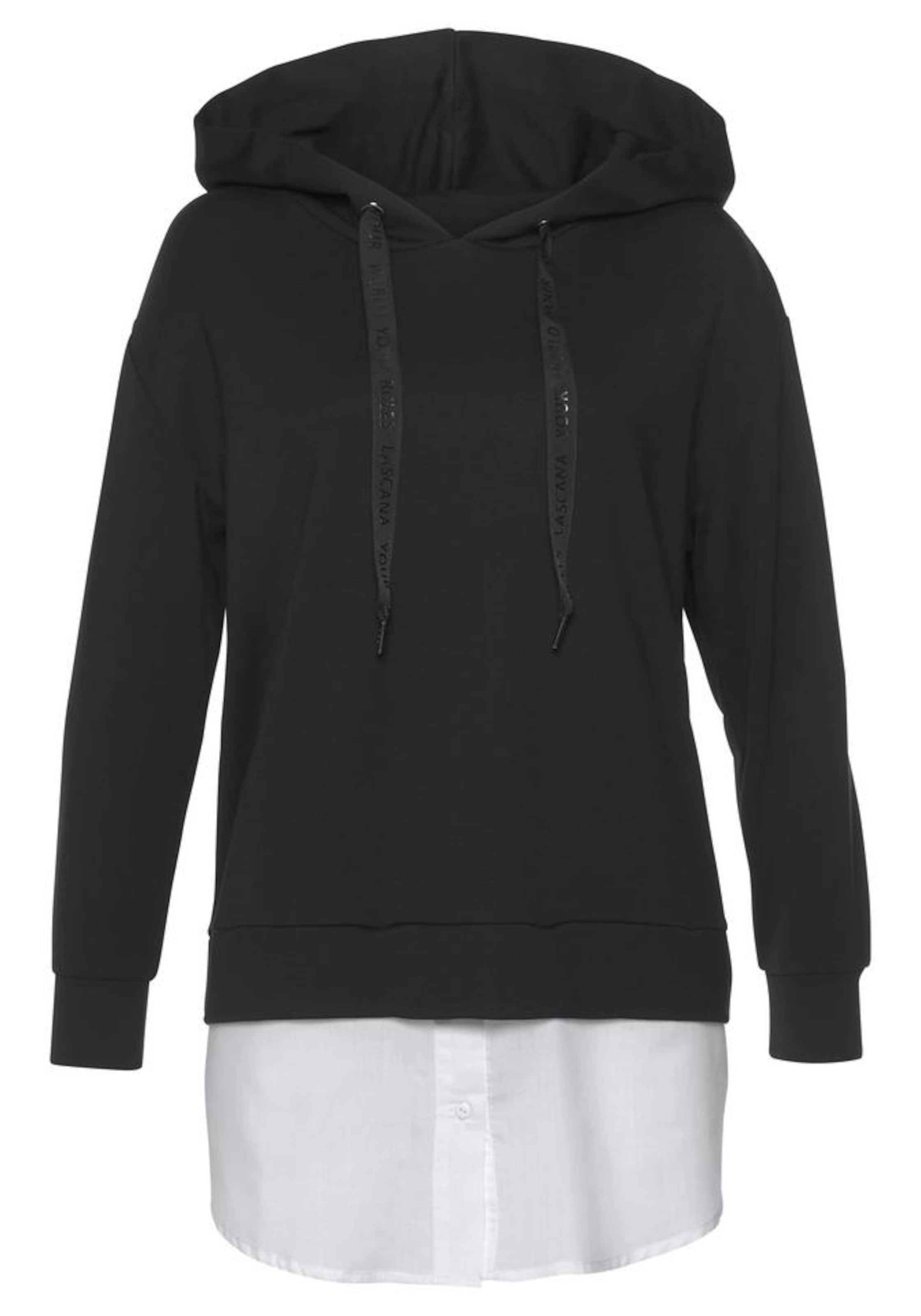 LASCANA Μπλούζα φούτερ σε μαύρο: μπροστά