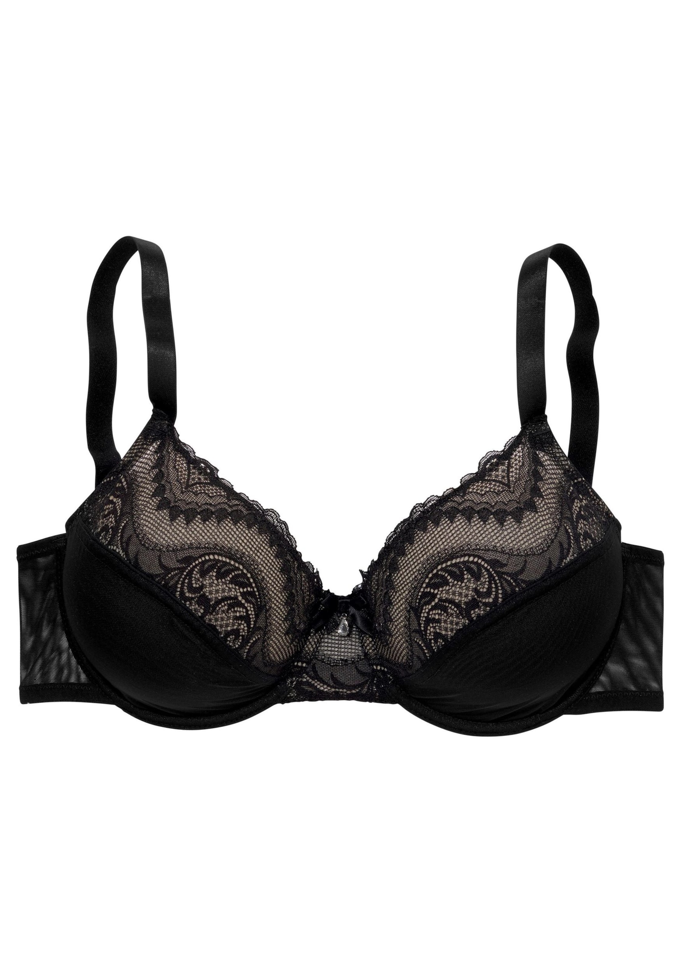 Push-up Sutien de la PETITE FLEUR GOLD pe negru: față