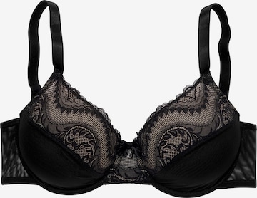 Push-up Soutien-gorge PETITE FLEUR GOLD en noir : devant