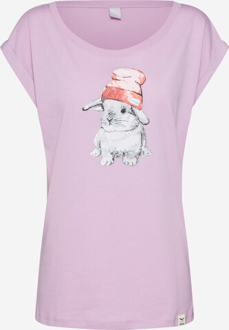 T-shirt 'It Hasi' Iriedaily en violet : devant