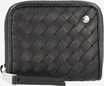 ABRO Wallet 'Piuma Weaving' in Black: front