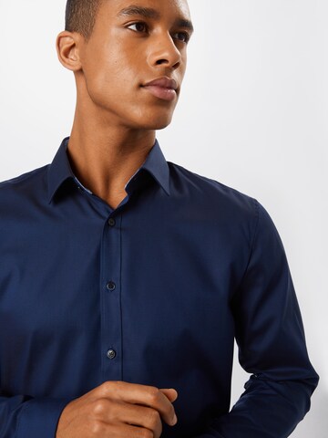 OLYMP Slim fit Overhemd 'No.6' in Blauw
