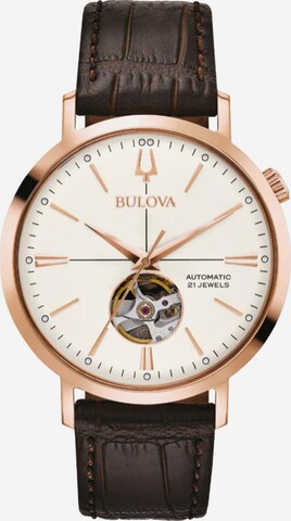 Bulova Analog Watch in Brown: front