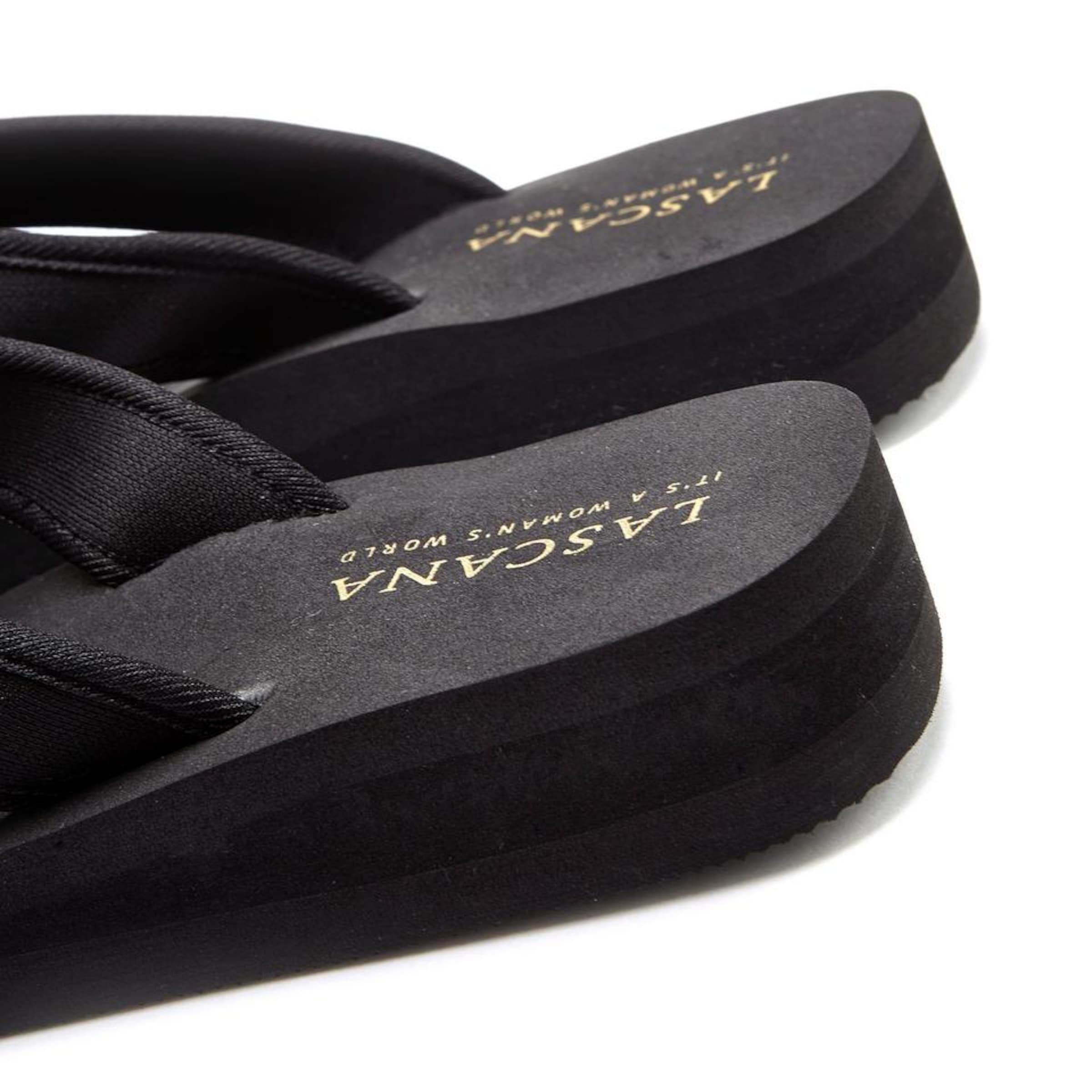 juoda LASCANA Šlepetės per pirštą