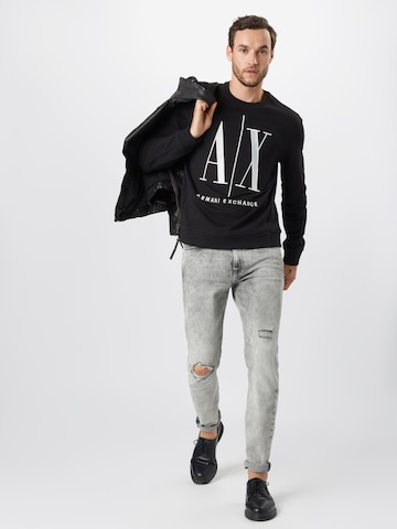 ARMANI EXCHANGERegular Fit Sweater majica - crna boja