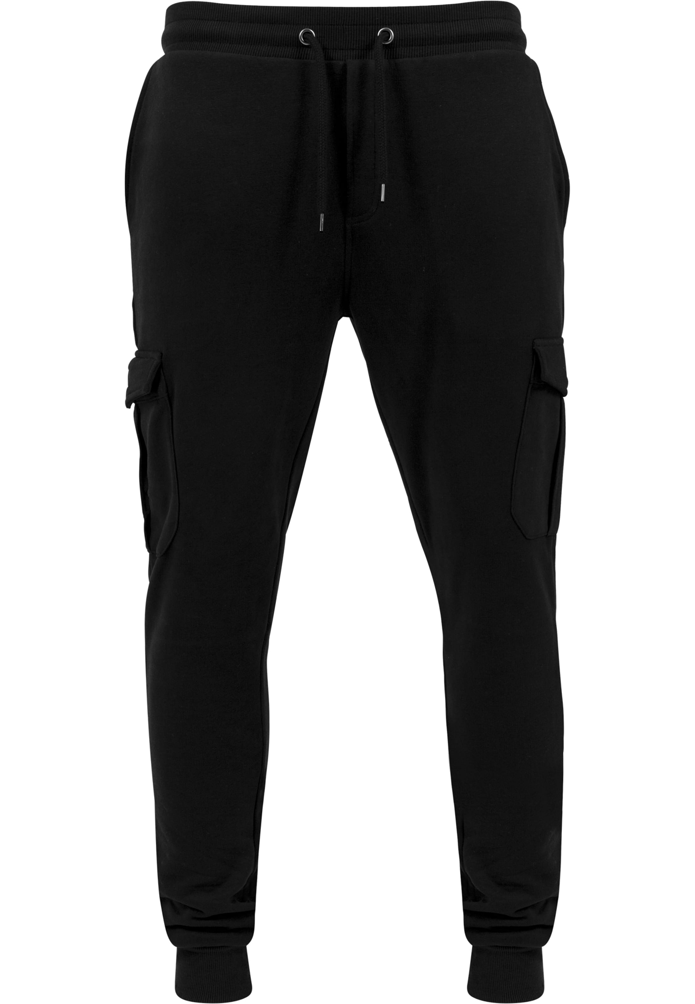 Urban Classics Tapered Cargo trousers in Black: front