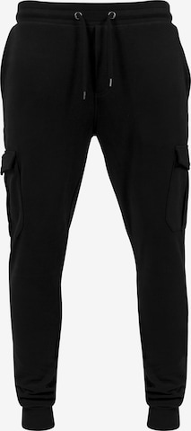 Effilé Pantalon cargo Urban Classics en noir : devant