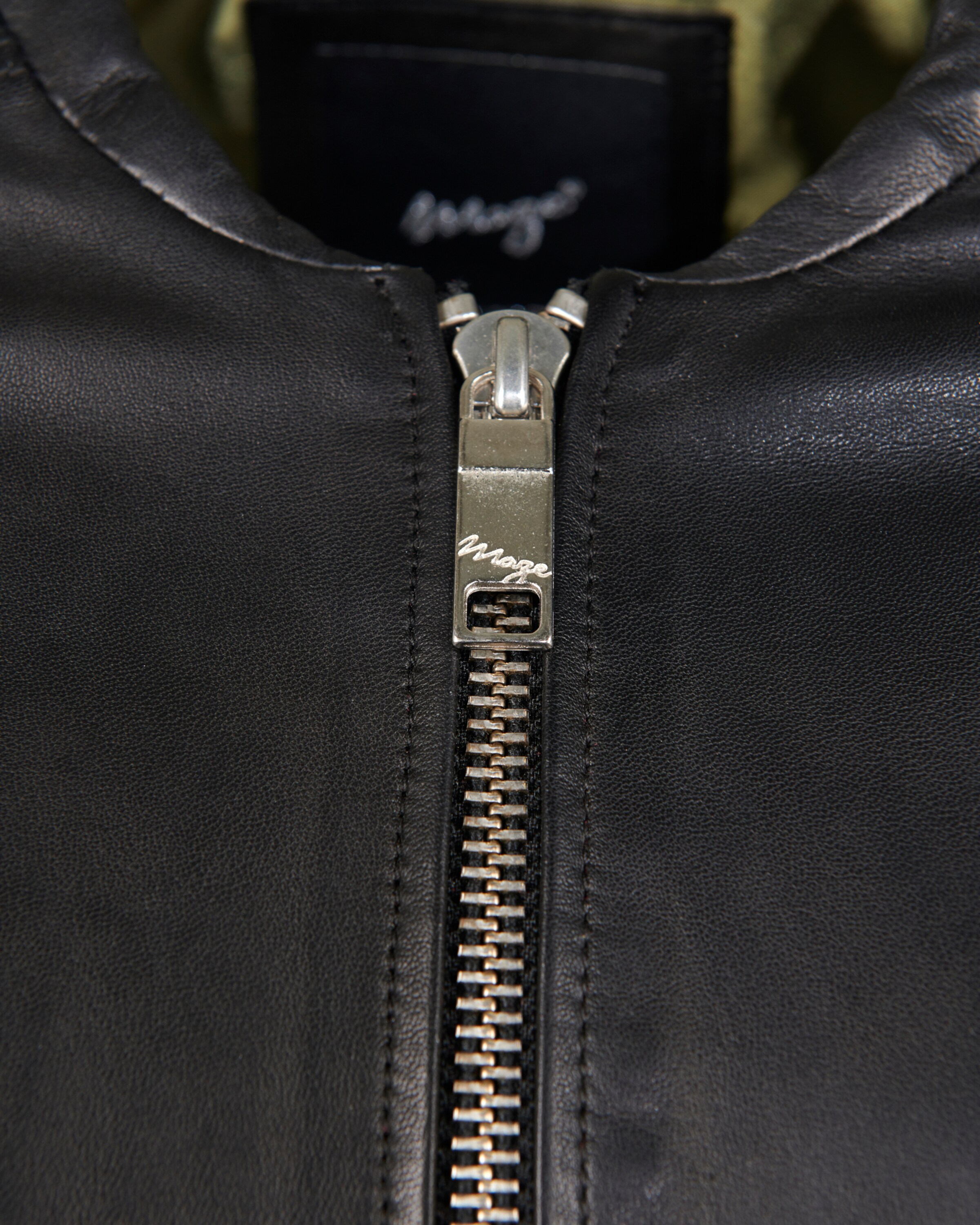 Maze Lederjacke 'Smaragd' in Schwarz