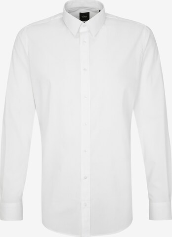 Coupe slim Chemise business s.Oliver BLACK LABEL en blanc : devant