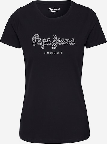 Pepe Jeans - Camiseta 'Beatrice' en negro: frente