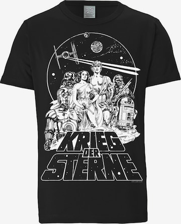 LOGOSHIRT T-Shirt 'Krieg der Sterne' in Schwarz: predná strana