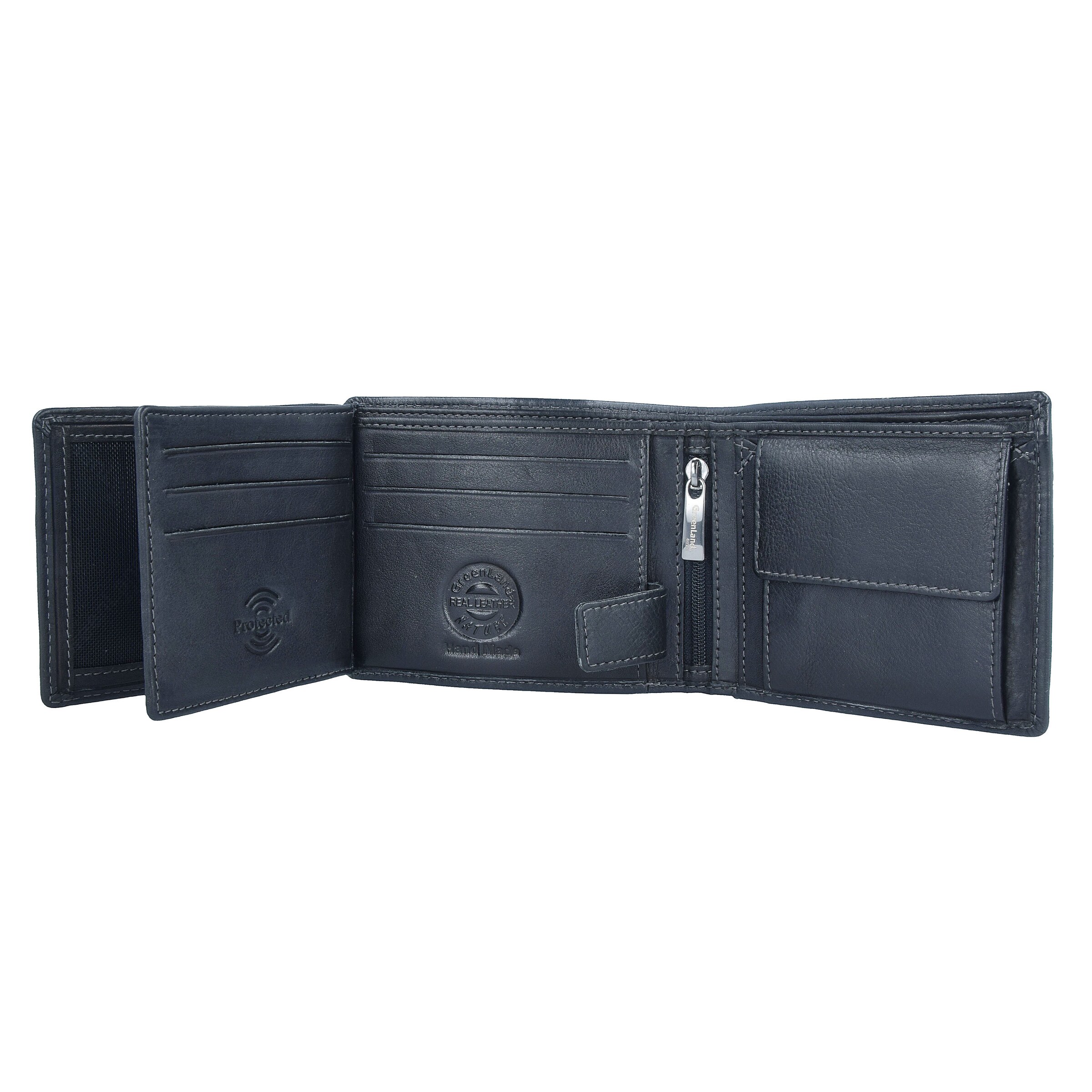 Greenland Nature Wallet 'Black Nappa' in Black