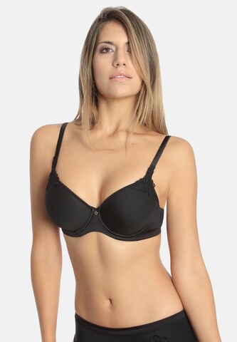 sassa T-shirt Bra in Black: front