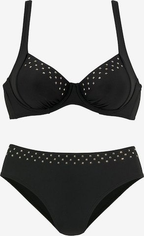 LASCANA Balconette Bikini in Zwart: voorkant