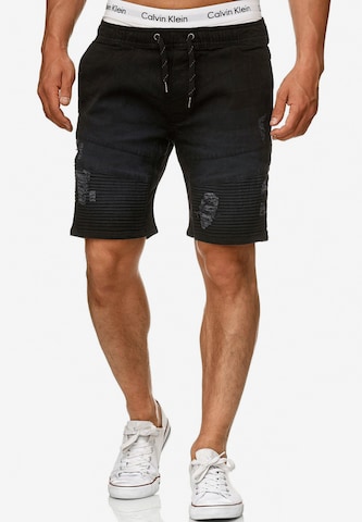 INDICODE JEANS Regular Shorts 'Ernest' in Schwarz