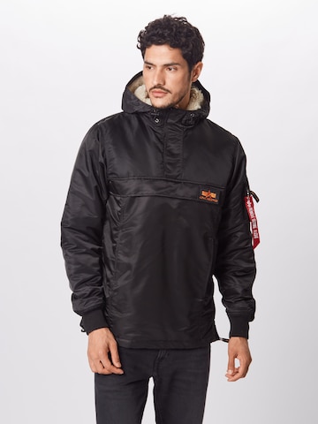 ALPHA INDUSTRIES Regular fit Tussenjas 'HPO Anorak' in Zwart