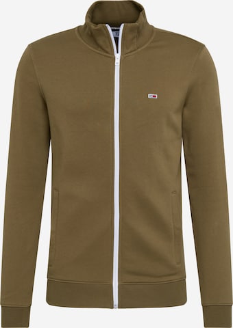 Tommy Jeans Regular Fit Sweatjacke 'ESSENTIAL' in Grün: predná strana