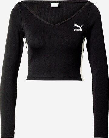 PUMA - Camiseta en negro: frente