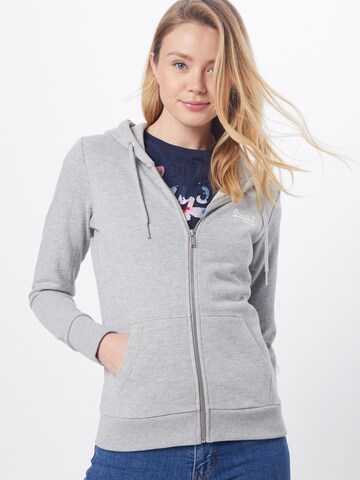 Superdry Sweatjacke in Grau: predná strana