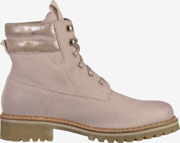 s.Oliver Lace-Up Ankle Boots 'Worker' in Pink