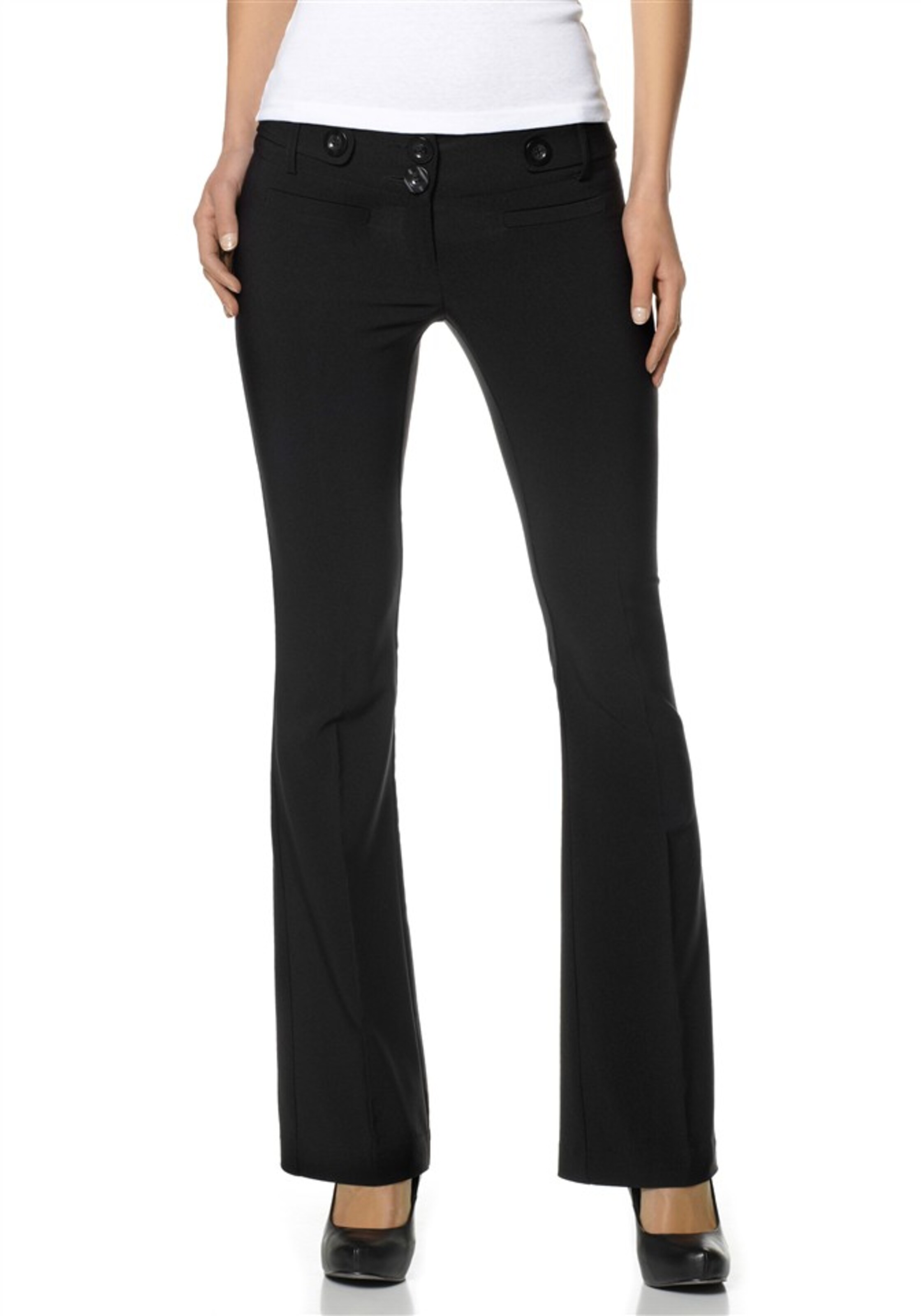 MELROSE Flared Stretch-Hose in Schwarz: Vorderseite