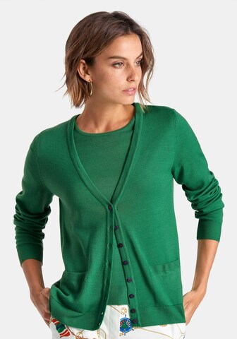 Peter Hahn Twinset aus 100% Merino in Grün: Vorderseite