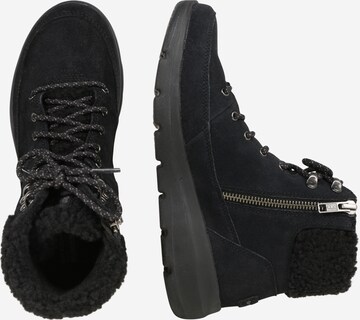 SKECHERS Lace-Up Ankle Boots in Black: side