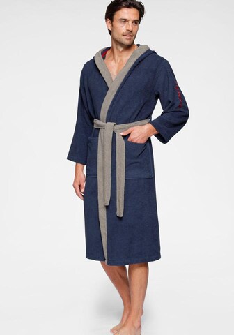 KangaROOS Long Bathrobe 'Henry' in Blue: front