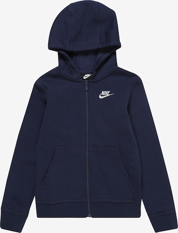 Nike Sportswear Zip-Up Hoodie in Blue: front