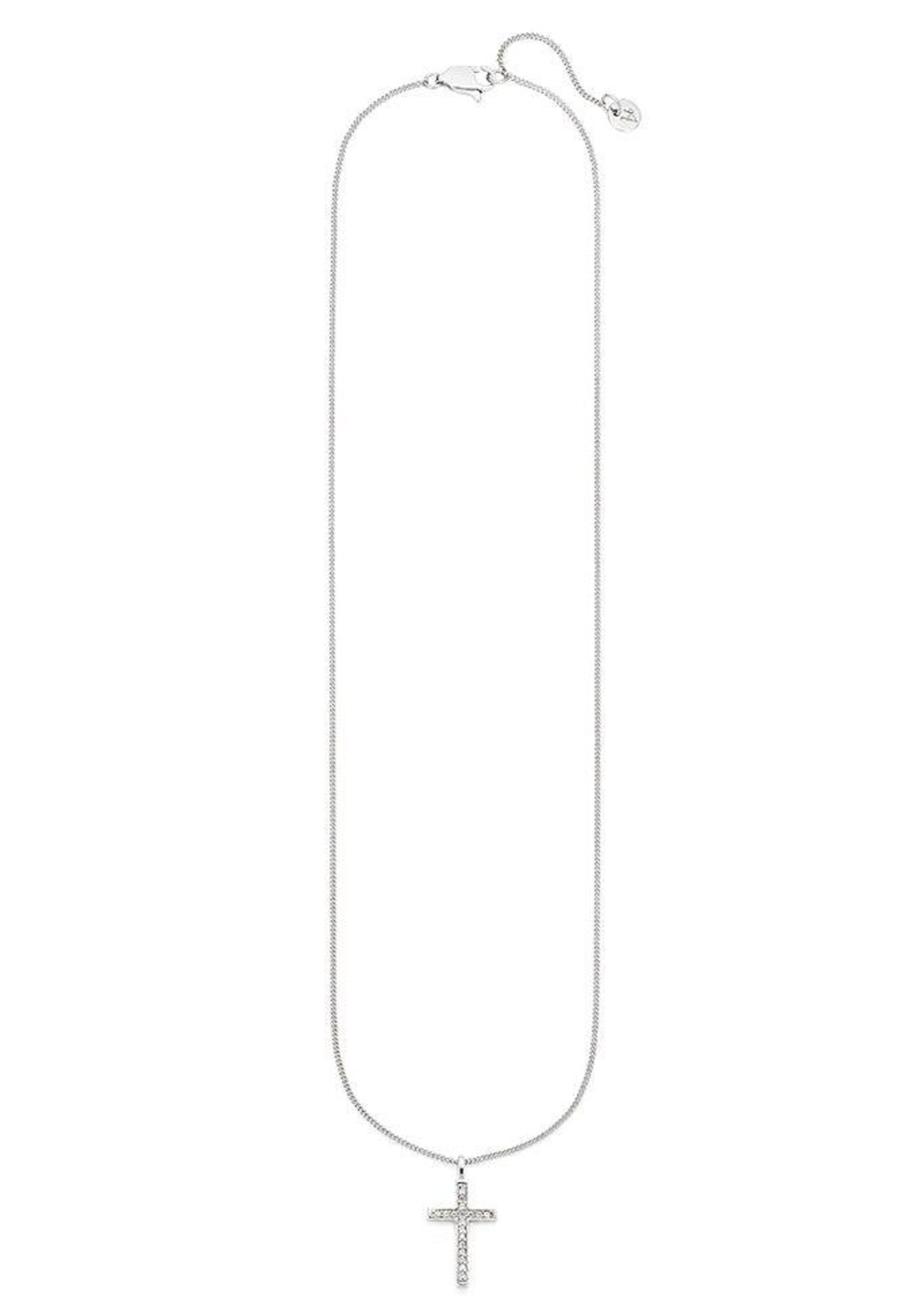 Bruno Banani Necklace 'Kreuz' in Silver: front