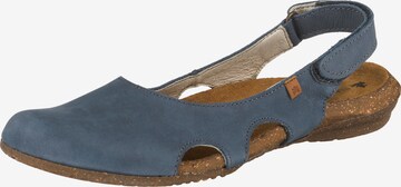 EL NATURALISTA Ballet Flats with Strap in Blue: front