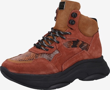 SCAPA High-Top Sneakers in Brown: front