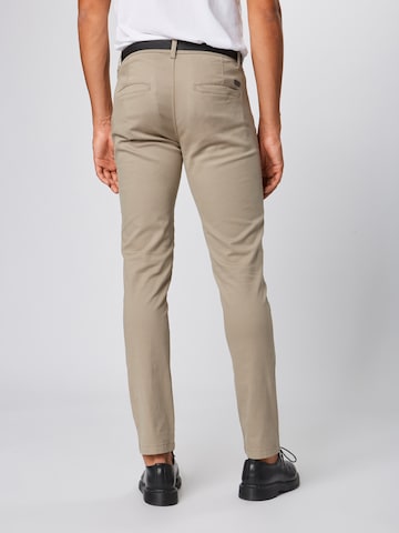 Coupe slim Pantalon chino 'Classic' Lindbergh en beige : derrière