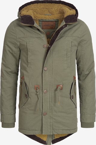 INDICODE JEANS Winter Parka 'Barge' in Green: front