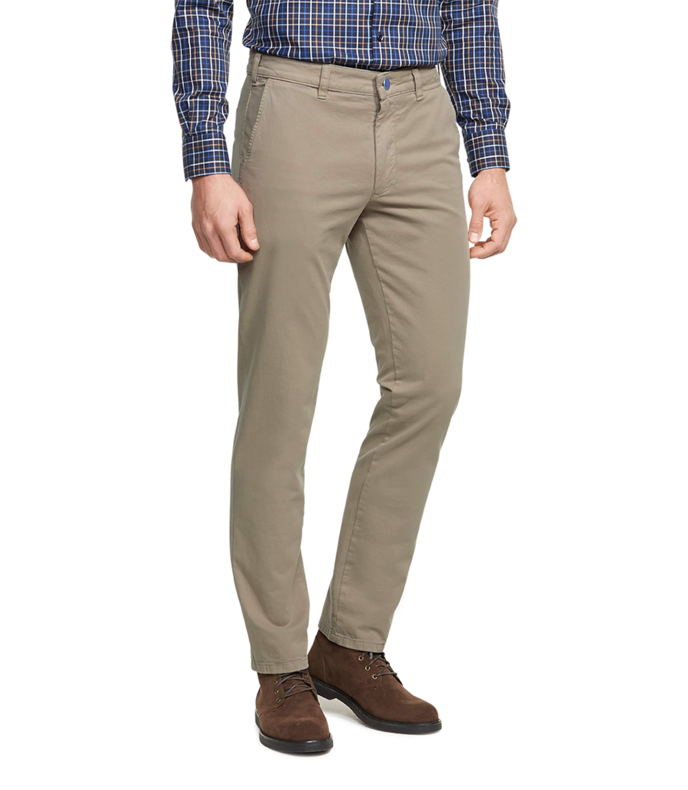 MEYER Regular Chino trousers in Brown: front