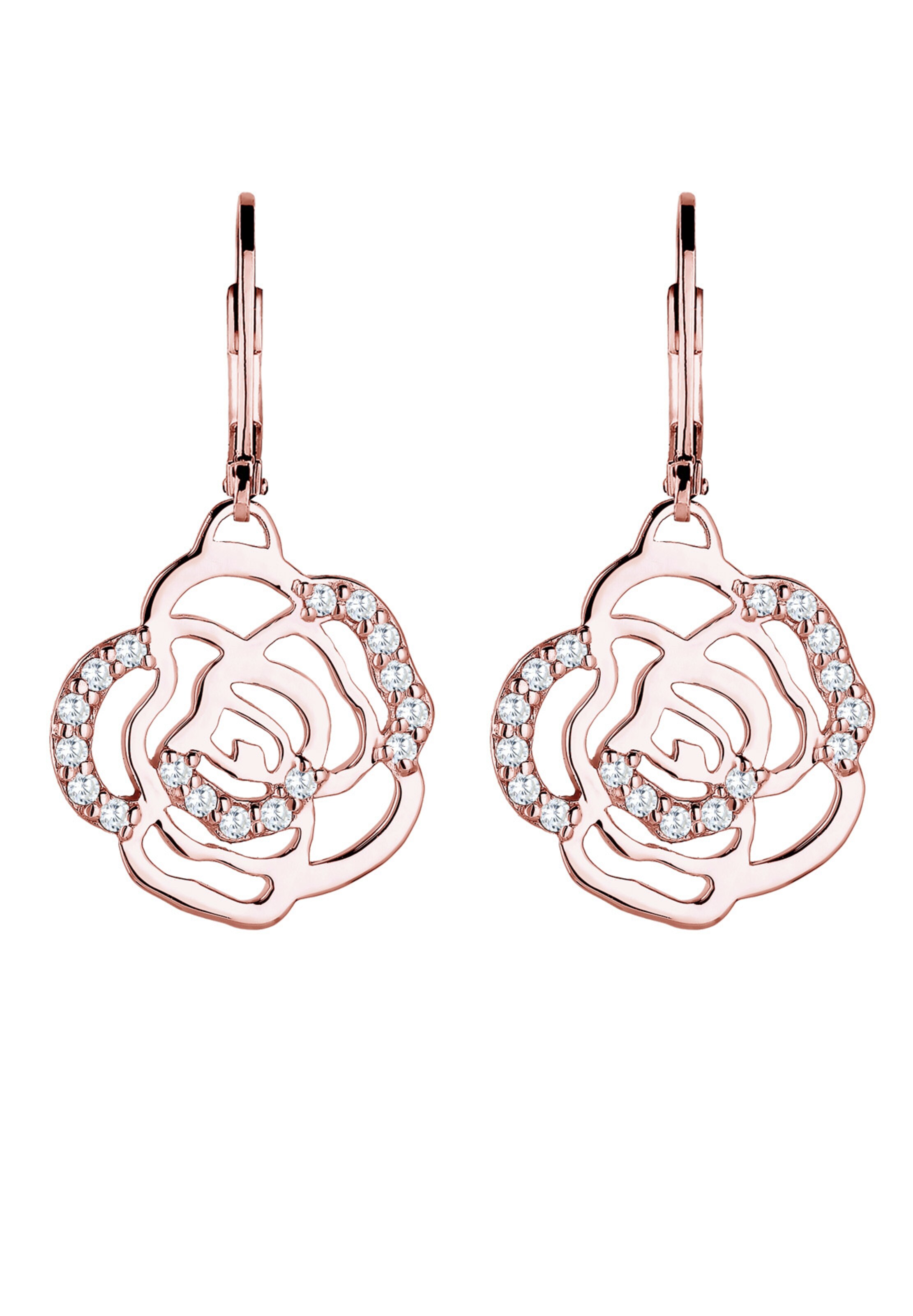 Boucles d'oreilles 'Blume, Rose' ELLI en or : devant