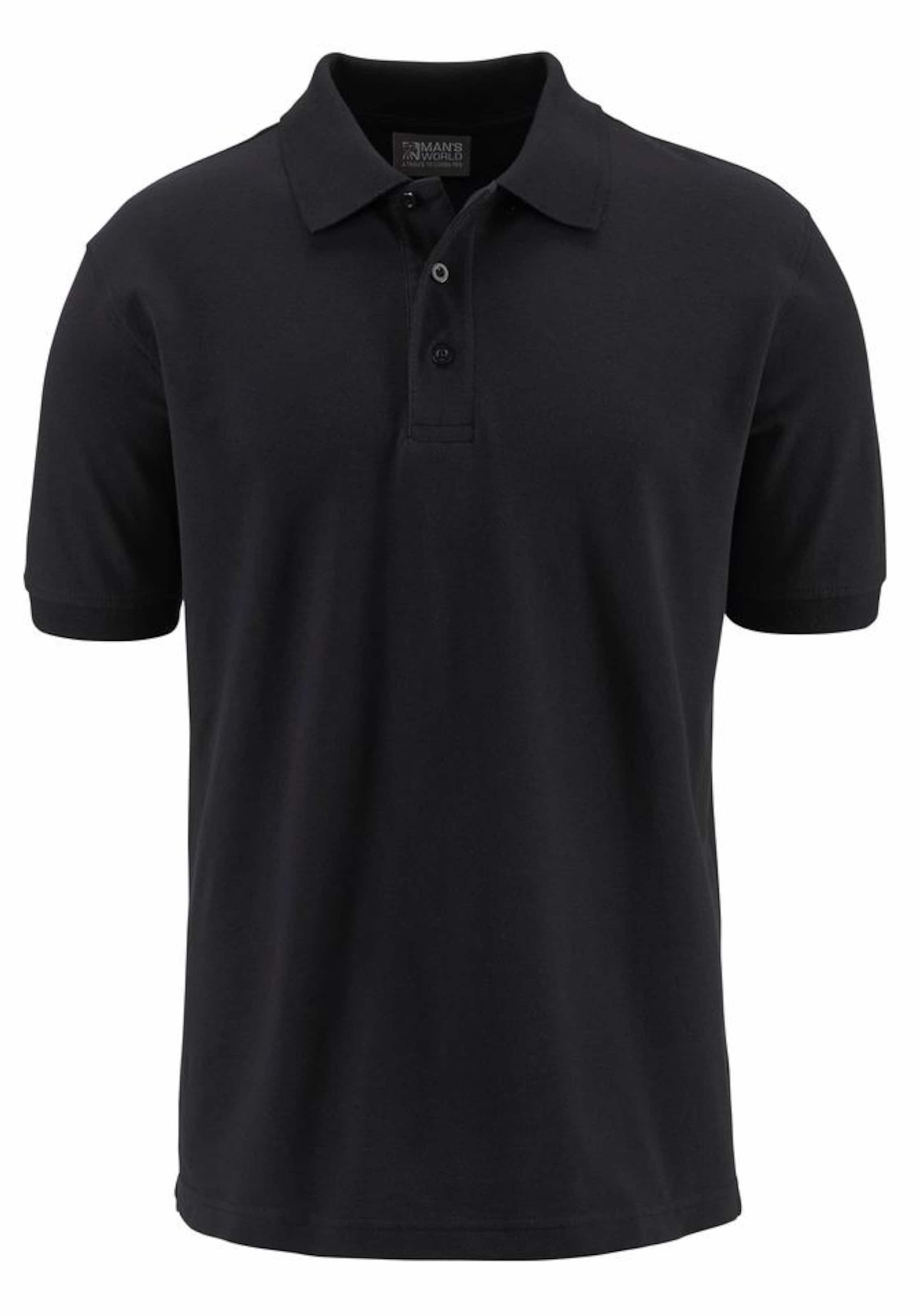 Man's World Poloshirt in Schwarz: Vorderseite