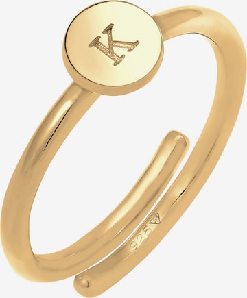 ELLI Ring Initial, Buchstabe - K in Gold: predná strana