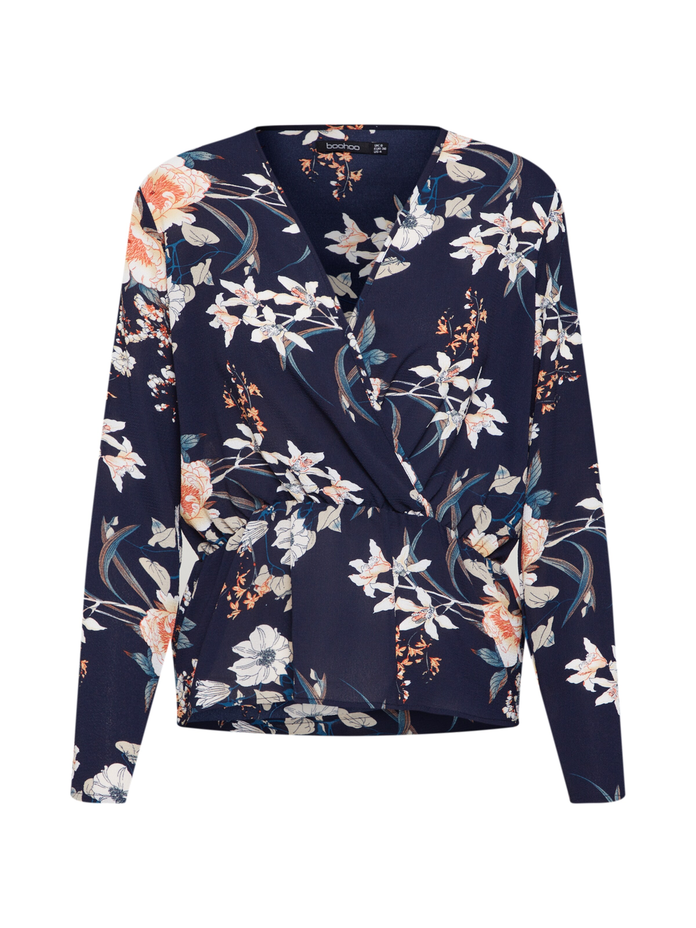 Boohoo - Blouse 'NEW FLORAL' in de kleur Navy