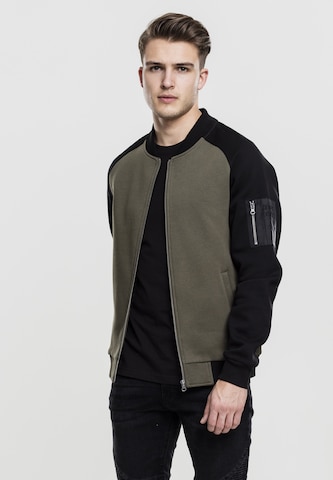 Urban Classics Sweatjacke 'Bomber' in Grün: predná strana