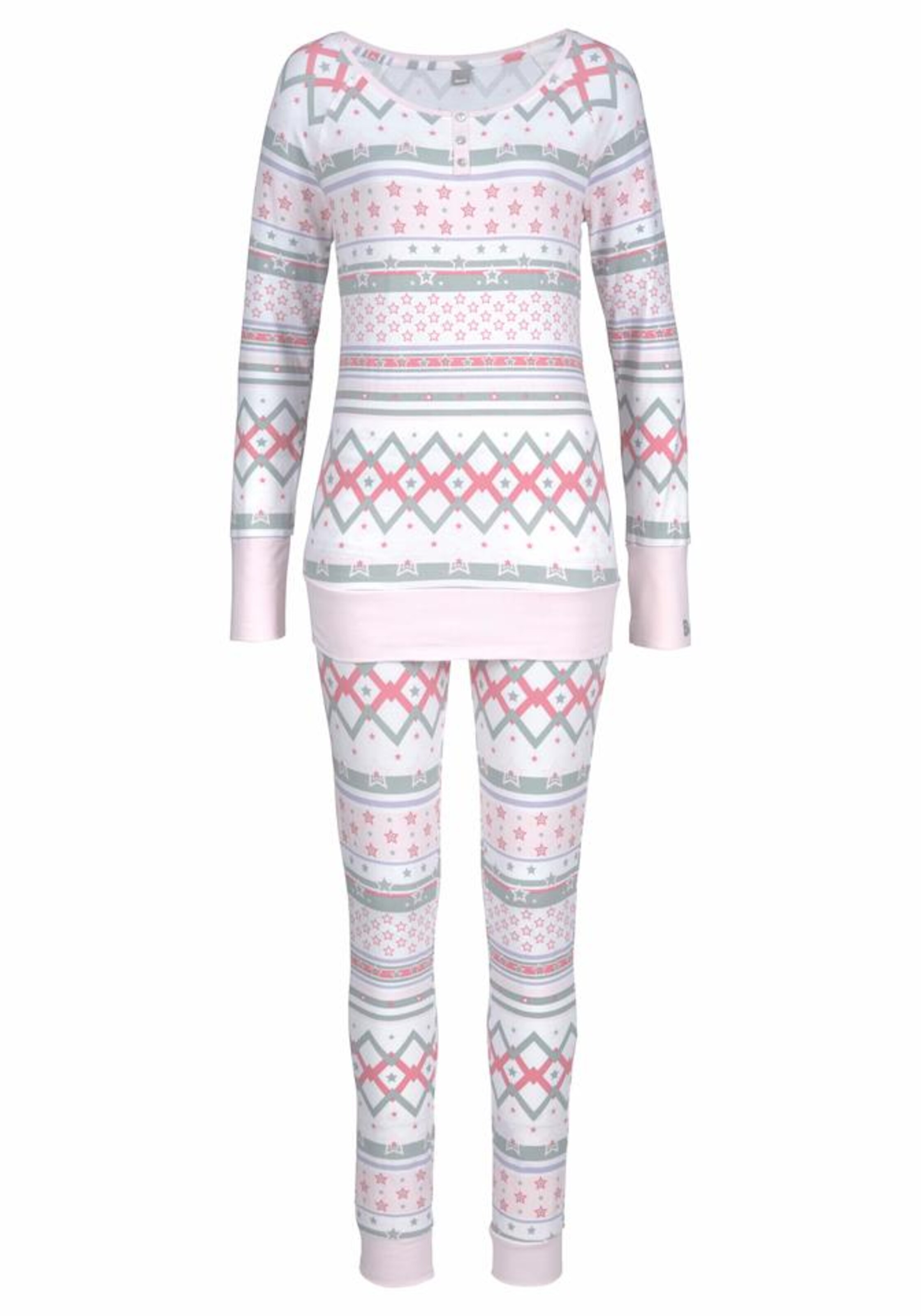 BENCH - Pyjama im Norwegermuster mit Sternen in grau