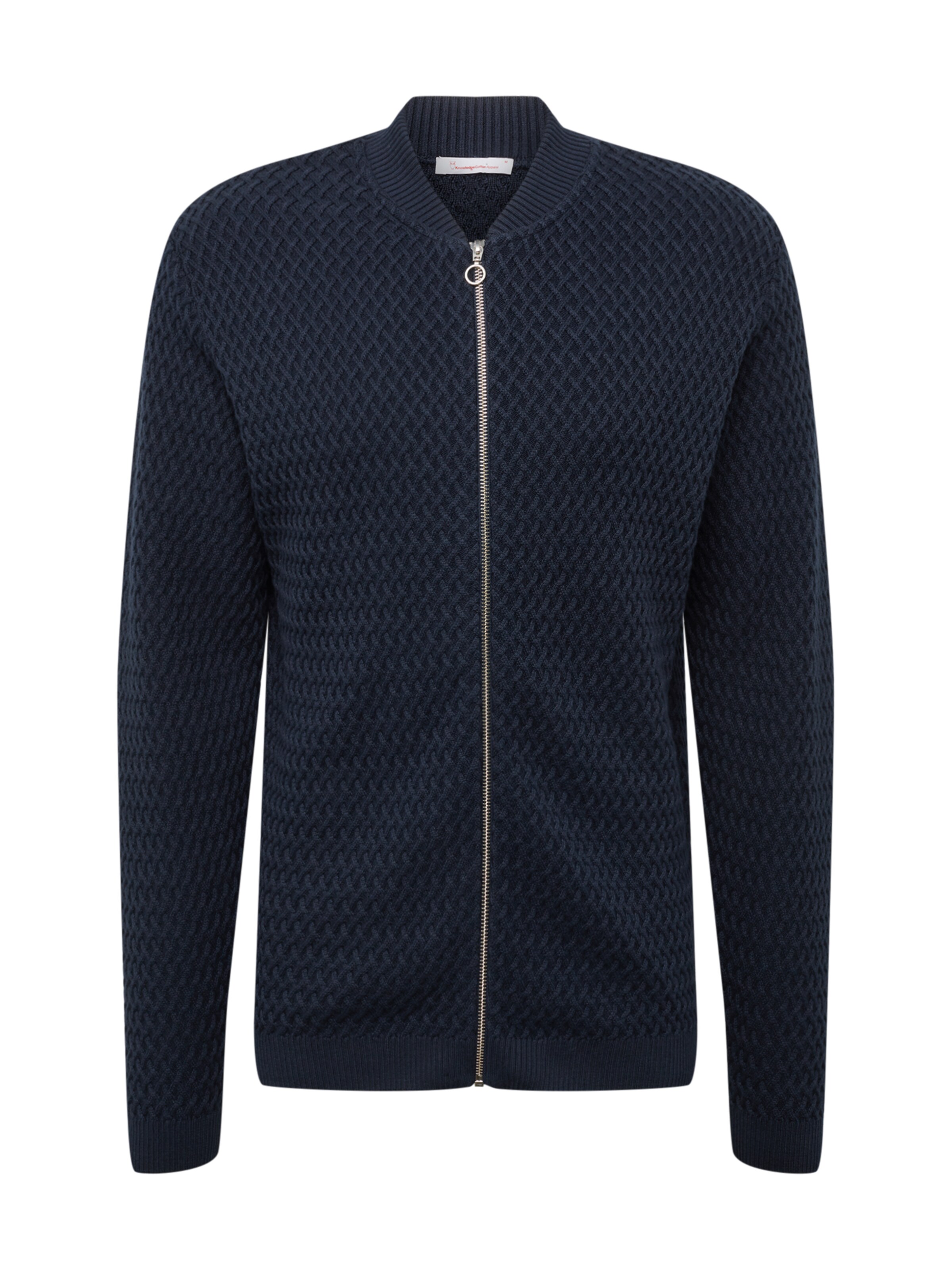 KnowledgeCotton Apparel - Gebreid vest in de kleur Donkerblauw