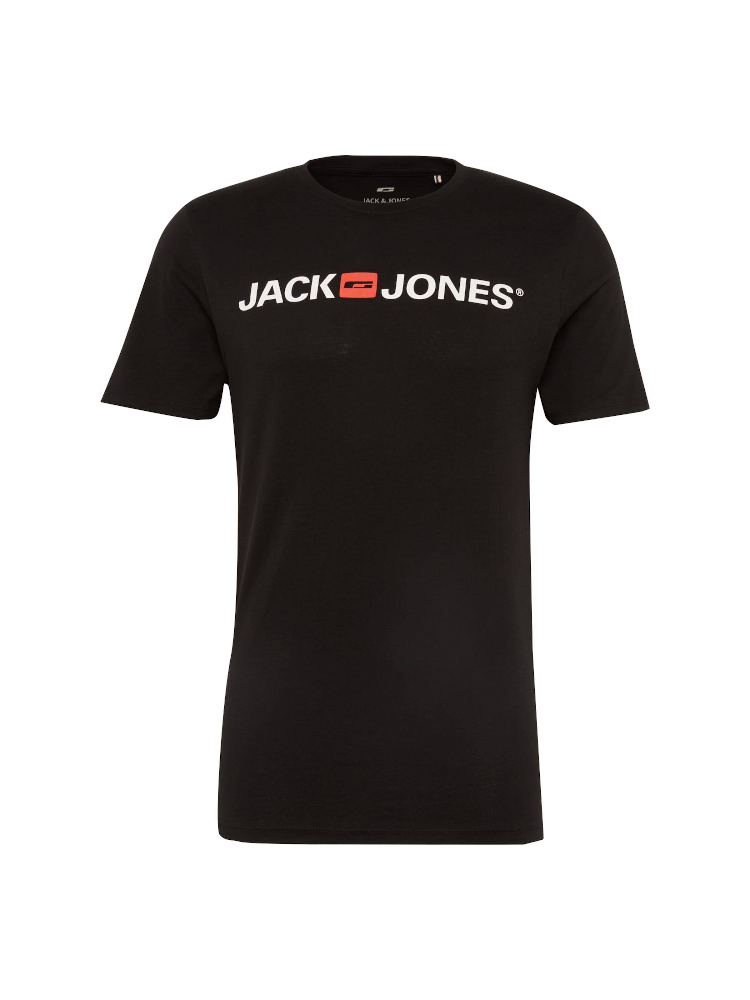 melns JACK & JONES T-Krekls 'Essentials': no priekšpuses