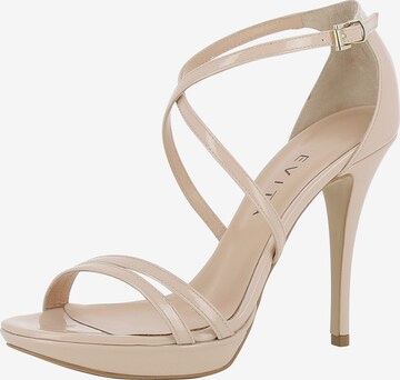 EVITA Sandalen met riem 'Valeria' in Beige: voorkant