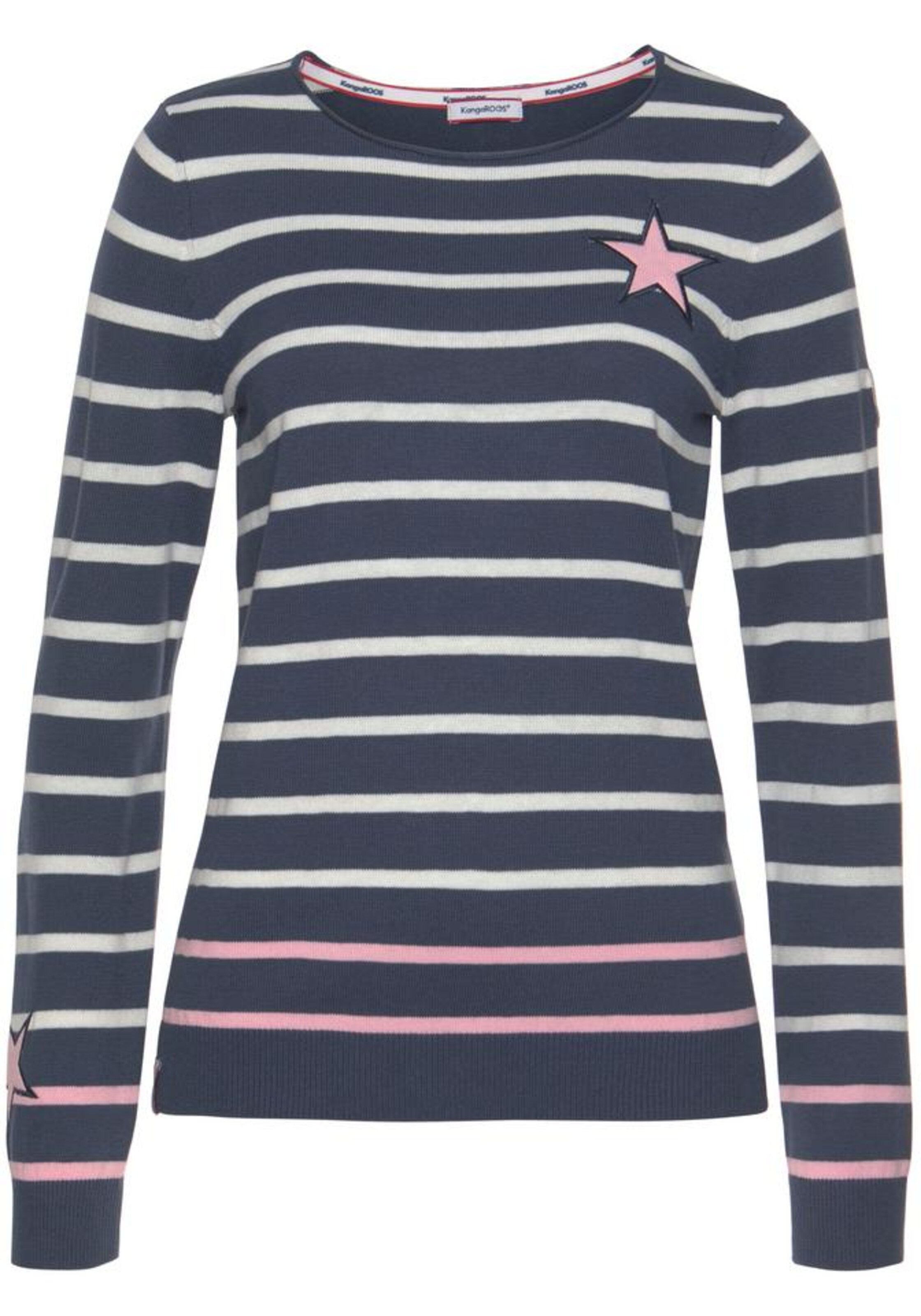 KangaROOS Streifenpullover in Blau: Vorderseite