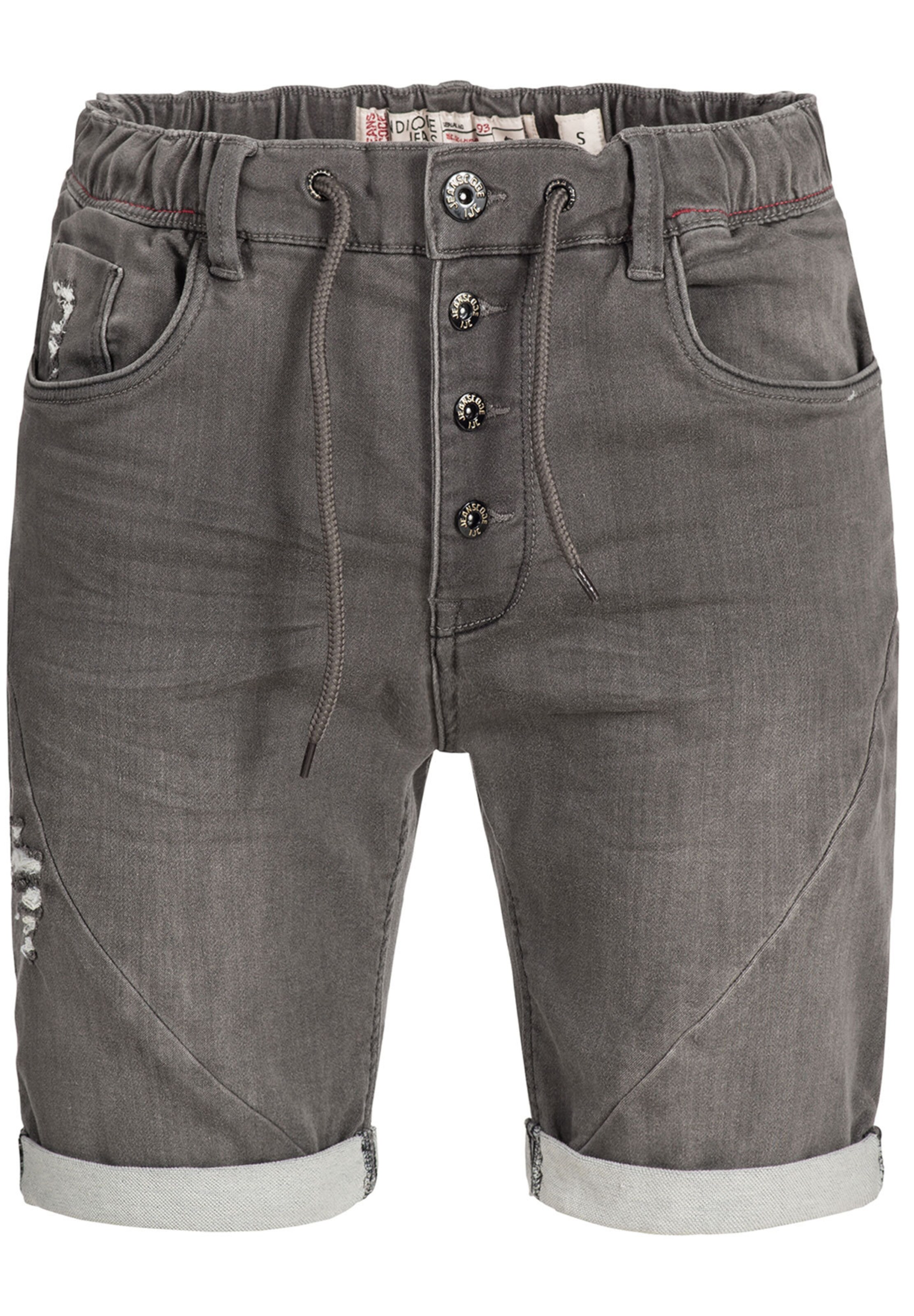 INDICODE JEANS Regular Shorts 'Piano' in Grau: Vorderseite