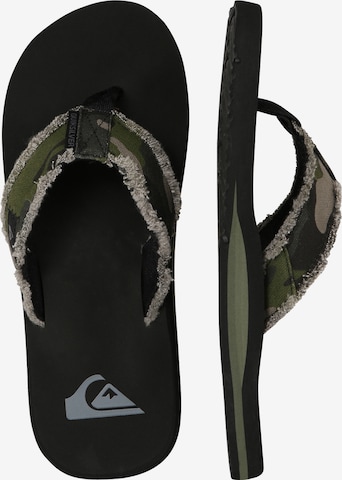 Tongs 'Monkey Abyss' QUIKSILVER en vert : sur le côté