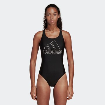 ADIDAS PERFORMANCE Bustier Badeanzug in Schwarz: Vorderseite