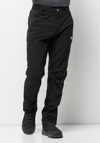 JACK WOLFSKIN Regular Workout Pants 'Zenon' in Black